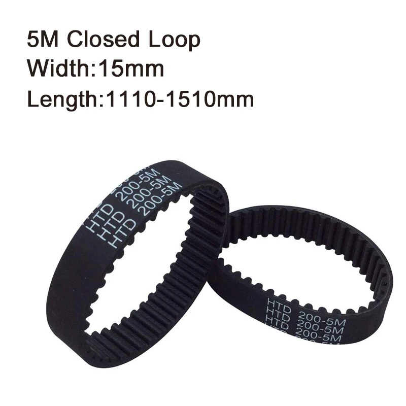 

HTD 5M Rubber Timing Belts Closed-Loop 1110/1120/1400/1440/1510 mm Length 15mm Width Industrial Timing Belt For 3D Printer