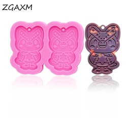 LM233 Shiny Crossing animal earrings epoxy resin silicone molds DIY jewelry making mould handmade chocolate cake fondant mold