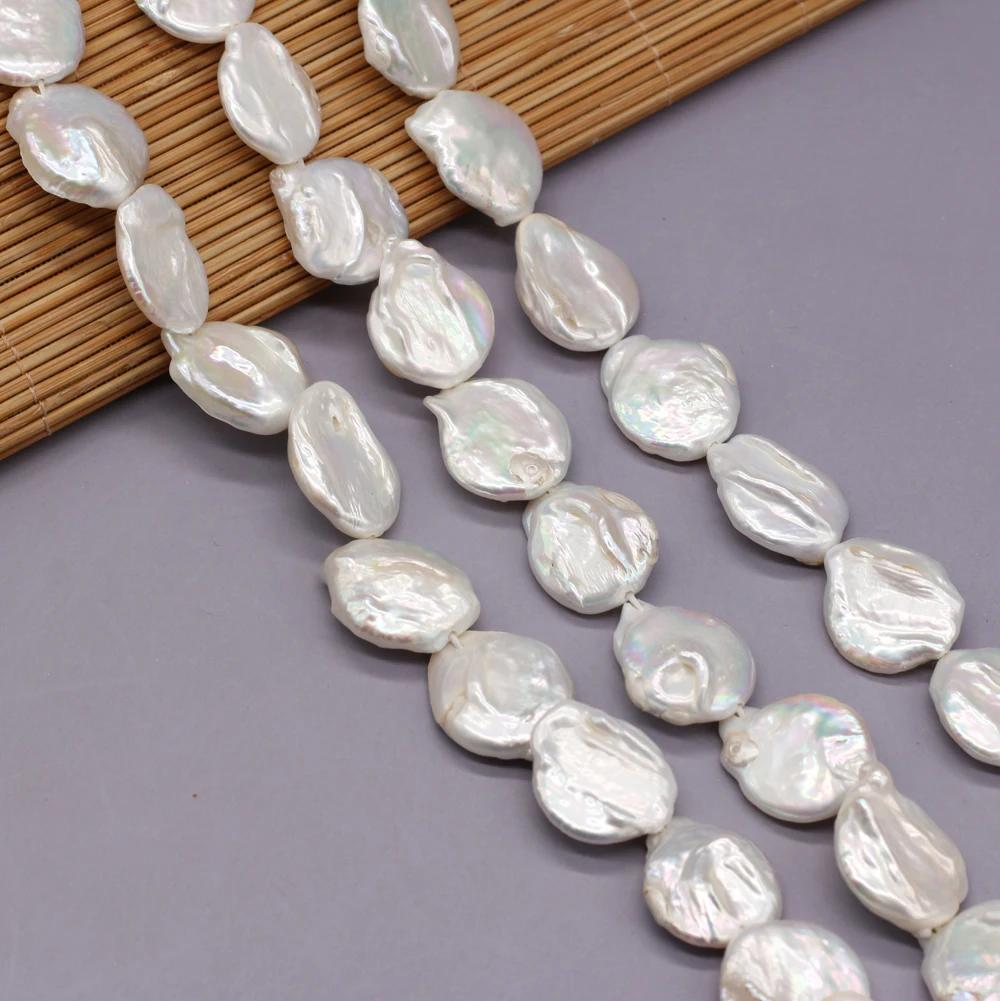 Natural Freshwater Pearls Beads Irregular White Round Shape Loose Beaded For Jewelry Making DIY Bracelet Necklace Accessories