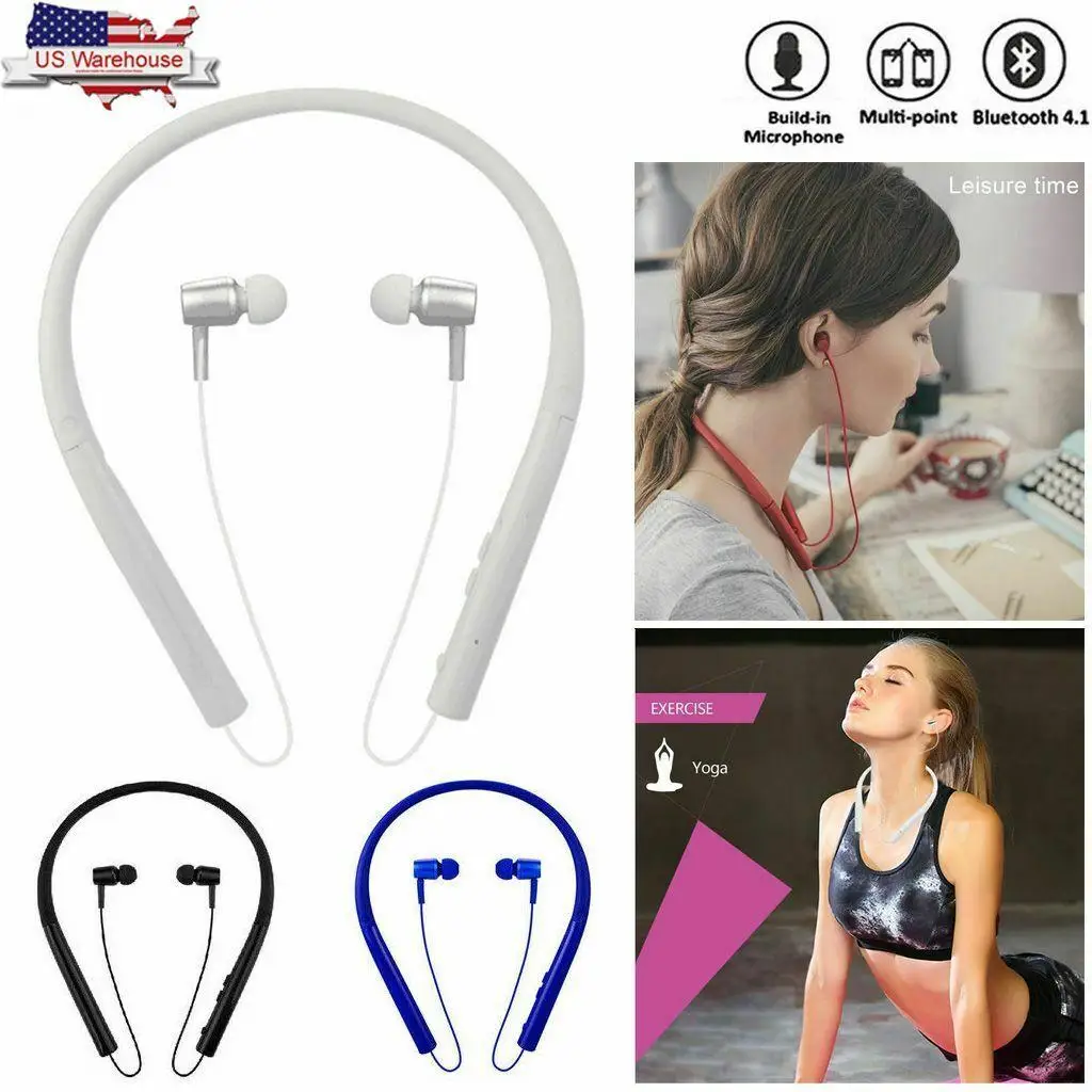 Wireless Sport Headset Earphone Stereo Neckband Earbud with Microphone for iPhone Android Samsung Motorola Xiaomi