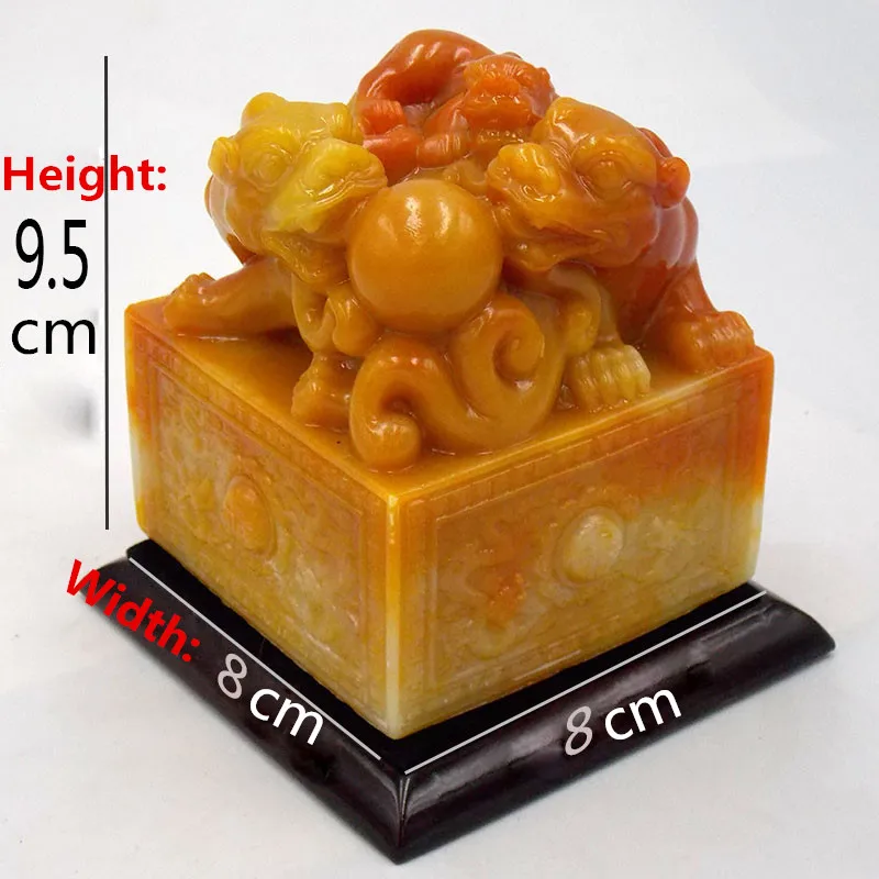 Myanmar Shoushan stone jade seal decoration antique Ancient China emperors Couple PiXiu jade seal Engraving Letters stamp