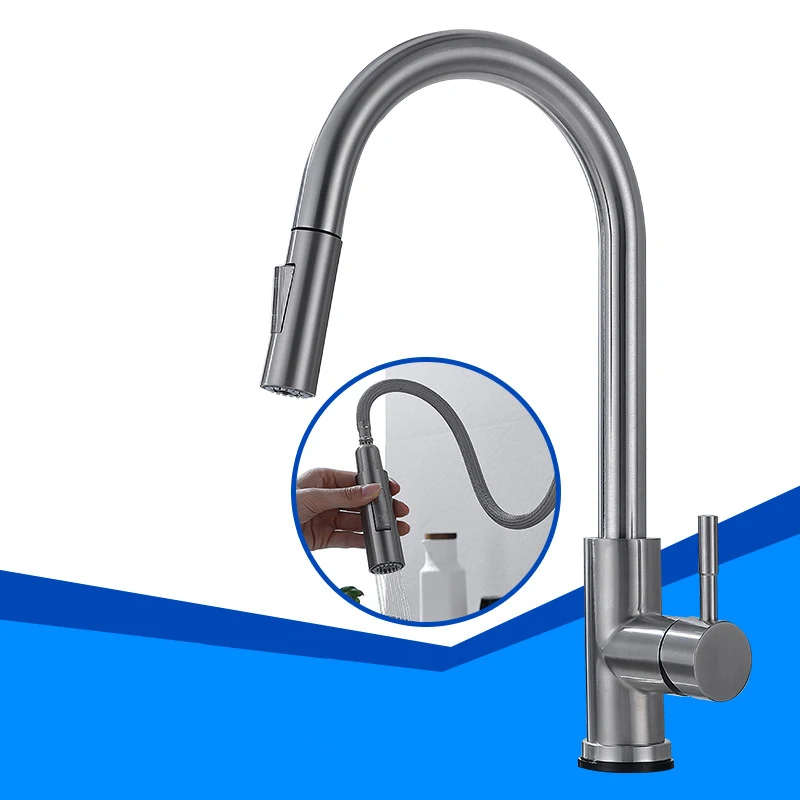 Brushed Touch Kitchen Faucet SDSN Luxury Pull Down Kitchen Sink Faucets Smart Touch Control Kitchen Faucets Sensor Water Faucet