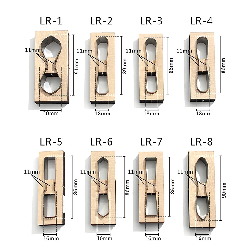 Leather Craft Zipper Puller Cutter  Japan Steel Blade Zip Pull Template Cutting Mould Handmade Punching Tools 8pcs/set