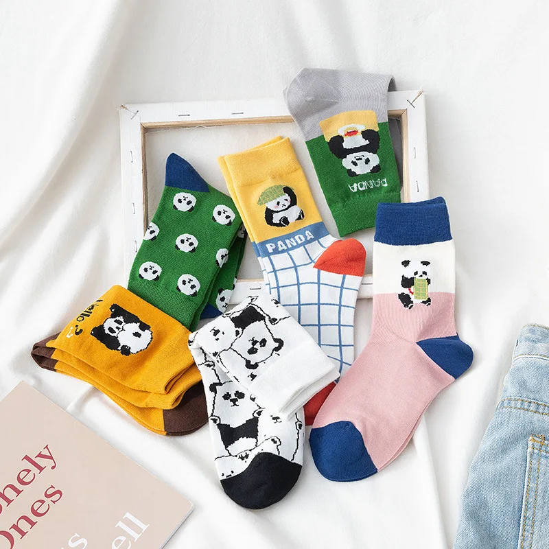 Socks Women Animal Panda Funny Socks Creative Streetwear Sweet Cute Korean Kawaii Cartoon Sock Skarpetki Sokken Calcetines Soks