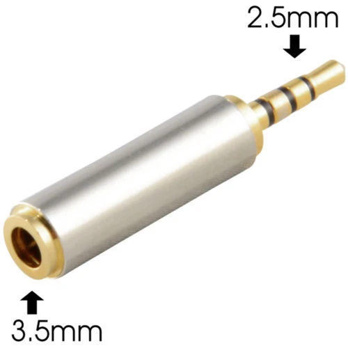 Imagen 2 del producto Adaptador de Audio Jack de 3,5mm/2,5mm para Cable de altavoz auxiliar, auriculares estéreo, micrófono, conector macho de 2,5mm a hembra de 3,5mm