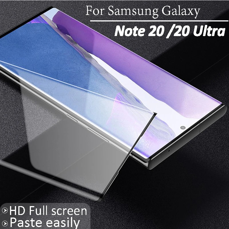 For Samsung Galaxy Note 20 / Ultra Full Screen Coverage Curved Tempered Glass Screen Protector HD Explosion Proof Front Film