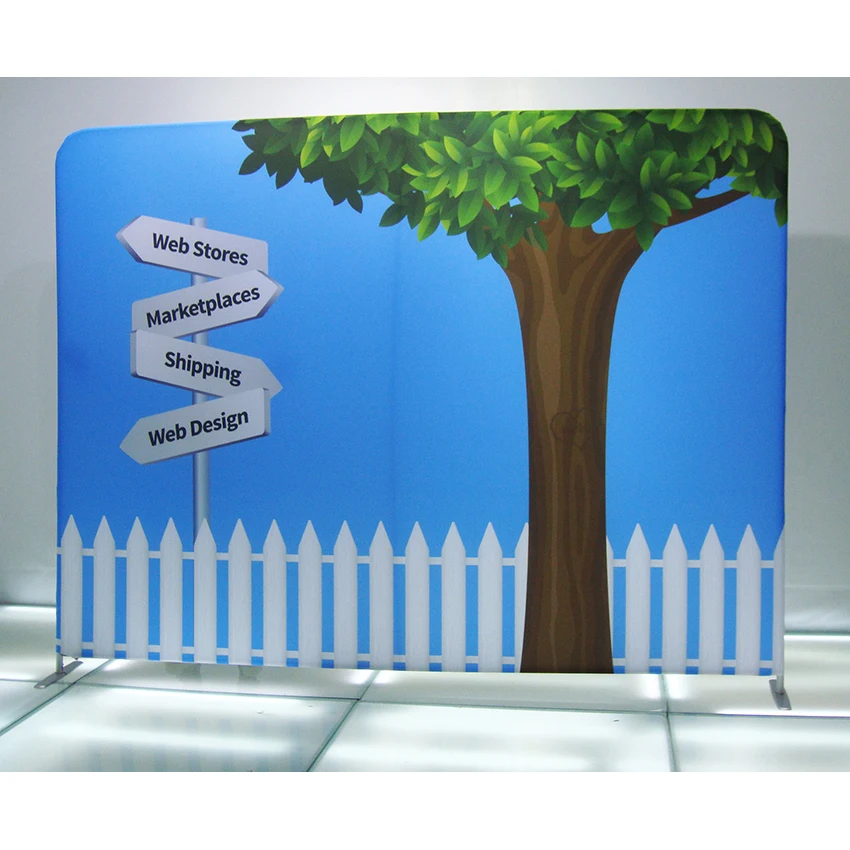 Custom Print Tube Exhibition Display Backdrop Banner for Tradeshow 7.5X10ft(225X300cm) Fabric backdrop wall