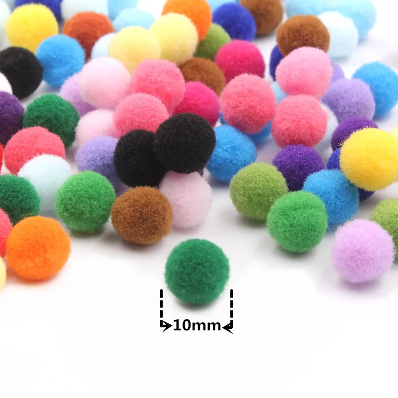 100-500Pcs Multicolor Optional Polyester Soft Pom Pom Ball Fluffy Pompom For Crafting Kids Toys Accessory DIY Crafts Supplies