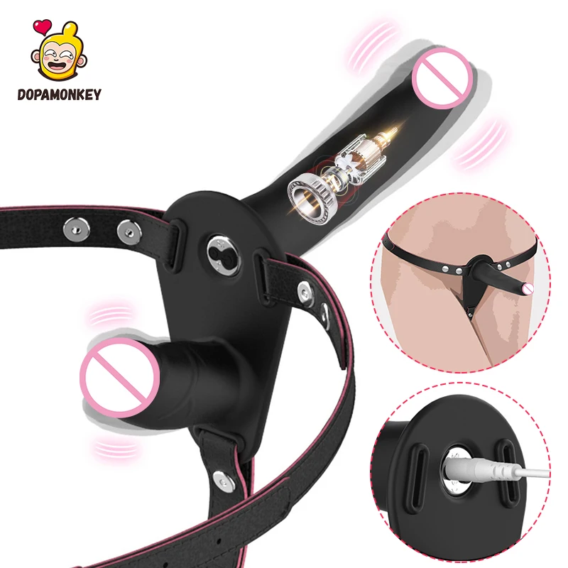 女性のためのstraponディルドパンティー、リアルなペニス、ストラップオン、双方向ディルド、振動アナルプラグ