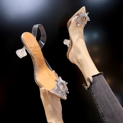 Luxury Women Pumps 2022 Transparent High Heels Sexy Pointed Toe Slip-on Wedding Party Brand Fashion Shoes for Lady Thin Heels