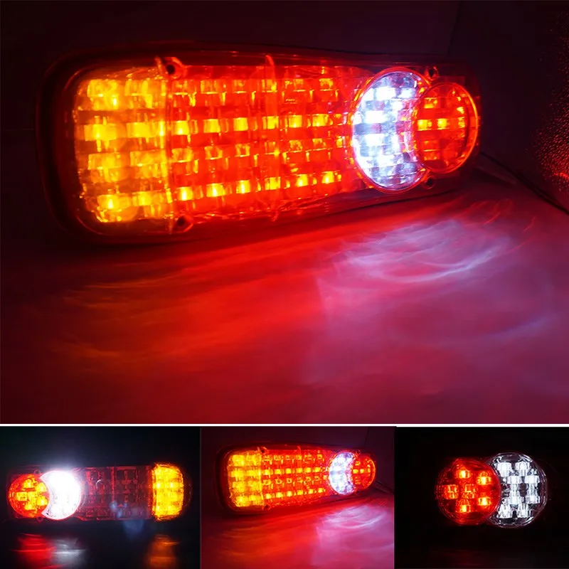 2 PCS Waterproof 12V 24 Truck LED Tail Light Rear Lamp Stop Reverse Safety Indicator Fog Lights for Trailer Truck Car Taillights