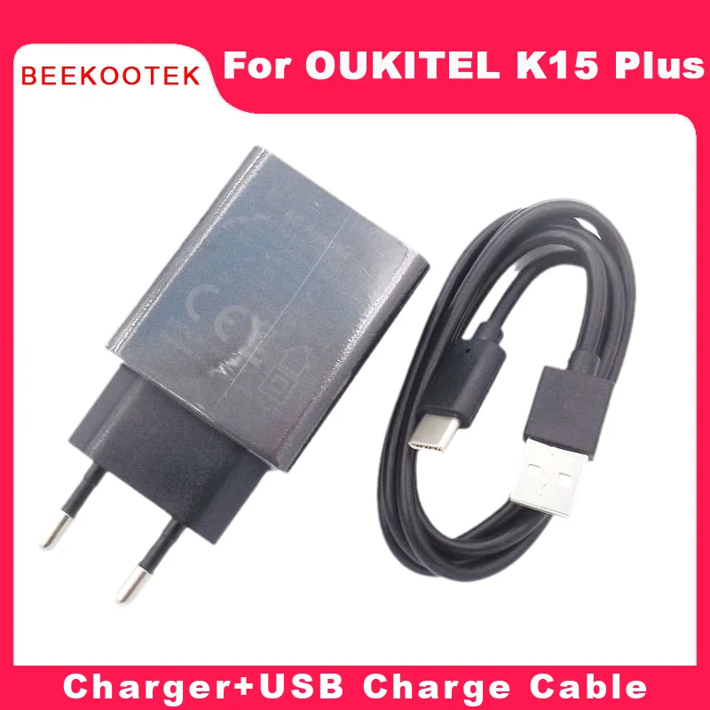 New Original Oukitel K15 Plus Official Quick Charger Charging Adapter+USB Charge Cable Parts For Oukitel K15 Plus Smartphone