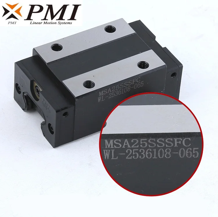 Original PMI-Block MSA25S MSA25S-N MSA25SSSFCN Linearführungsschlittenblock MSA25 für CO2-Lasermaschine CNC-Frässchienen – Detail 6