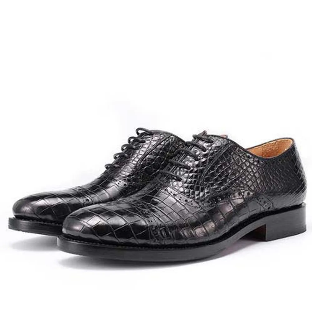 piliyuan new arrival  crocodile manual  Carve Men's shoes business leisure men Dress shoes tide men formal shoes