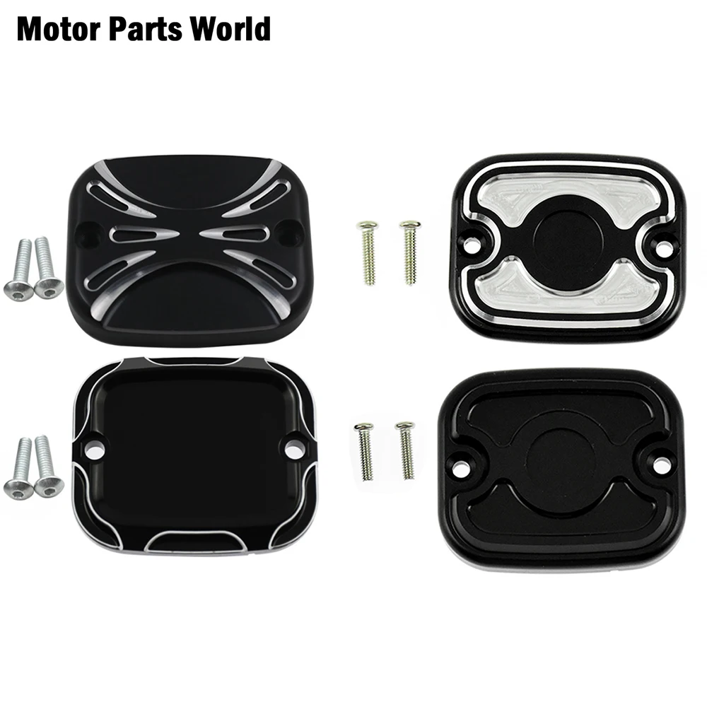 Motorcycle Front Brake Reservoir Master Cylinder Cover CNC Aluminum For Harley Softail Fatboy Dyna Super Glide Touring FLHX FLHR