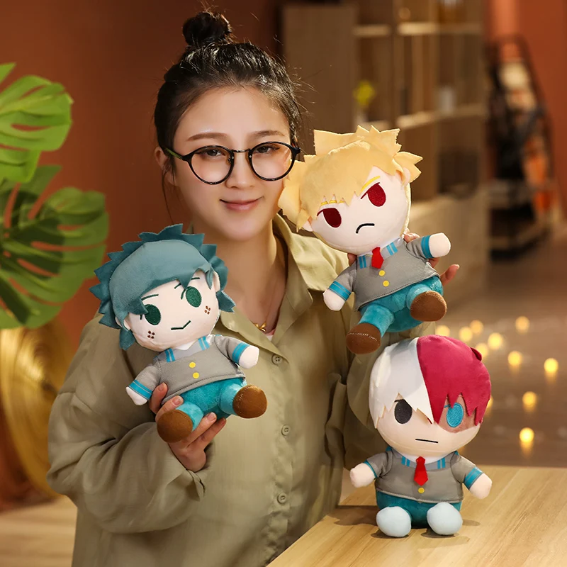 25CM Lovely Anime Dolls Bakugou Katsuki Todoroki Shoto Midoriya Izuku Bolster Plush Boku No Hero Academia Plushie Stuffed Toys