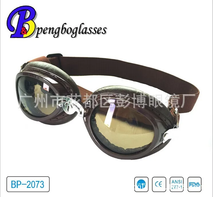 Foldable Curved New Style Pet Glasses Leather Comfortable UV Protection Dog Goggles