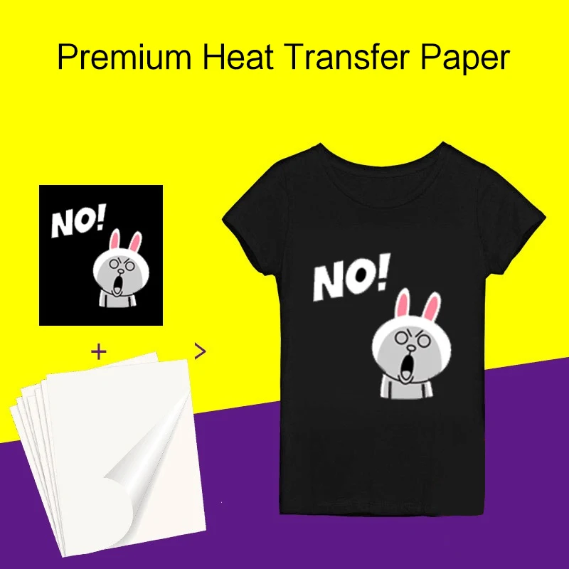 Printable Inkjet Iron-On Dark T Shirt Iron On Transfers Paper Personalized A4 Size Heat Thermal Transfer Printing Paper Sheets