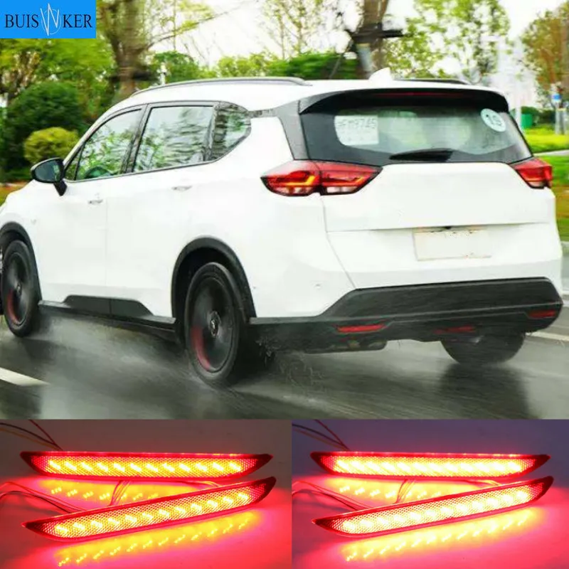 

2pcs LED Red Len Rear Bumper Reflector LED Stop Brake Tail Light Lamp For Chevrolet ORLANDO 2018 2019 Car Accessories