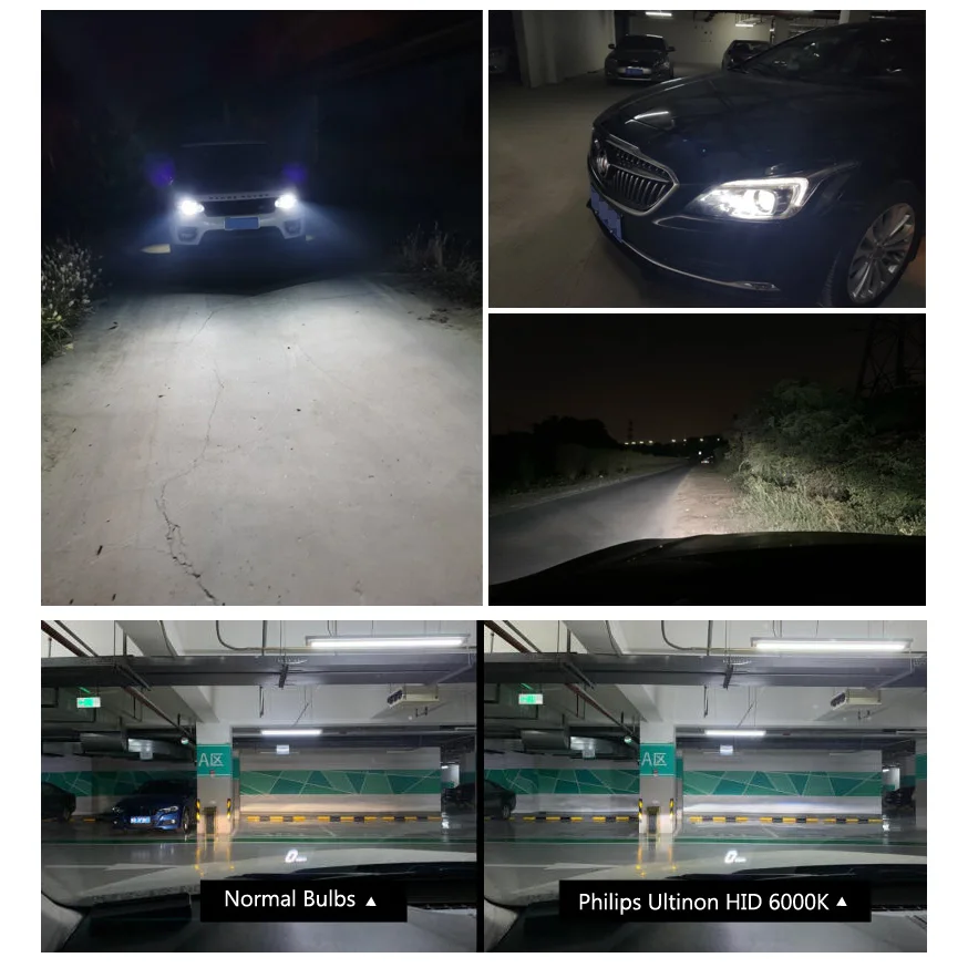 Philips D1S 6000K 35W Xenon Ultinon HID Super White Light Car Upgrade Headlights Quick Start for Car Original Lights, Pair