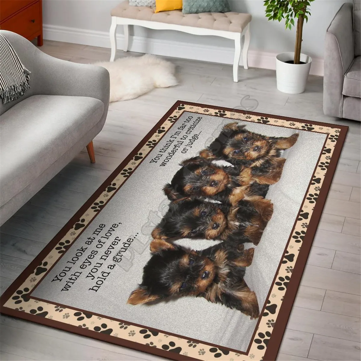 

Yorkshire terrier rug area funny dog collection carpet Floor Mat Rug Non-slip Mat Dining Room Living Room Soft Bedroom Carpet 01