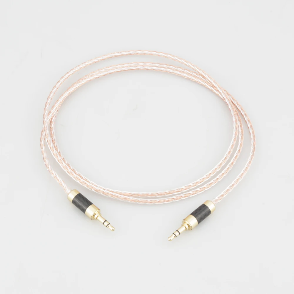 Audiocrast 8Cores OCC Headphone cable  3.5mm Male to 3.5mm Male Stereo Audio Hifi Audio cable car AUX wire jump cable