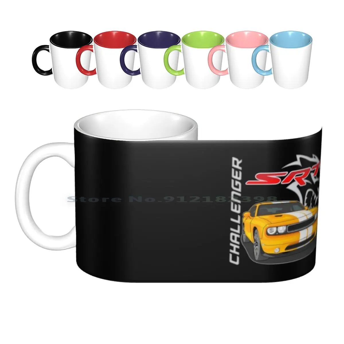 Challenger Srt Hellcat Ceramic Mugs Coffee Cups Milk Tea Mug Car Vector Muscle Sport Challenger Srt Hellcat American Challenger