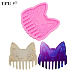 Mirror Cat Hair comb Comb Silicone resin mold,kawaii style Making Hair accessories Mold,Polymer Clay Jewelry Making Molds