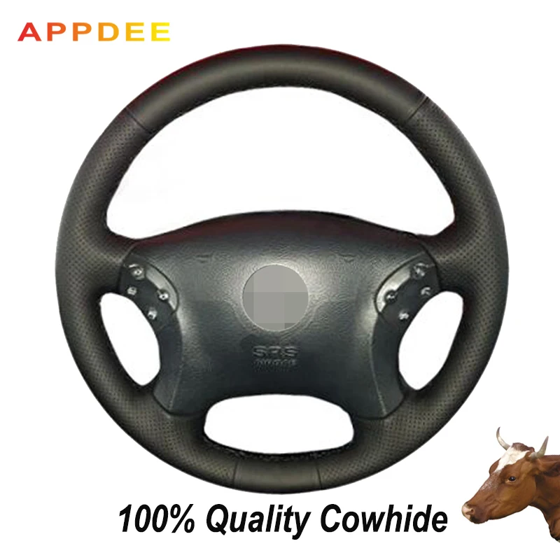 APPDEE coprivolante per auto in vera pelle nera per Mercedes Benz W203 classe C 2001 2002 2003 2004 2005 2006 2007