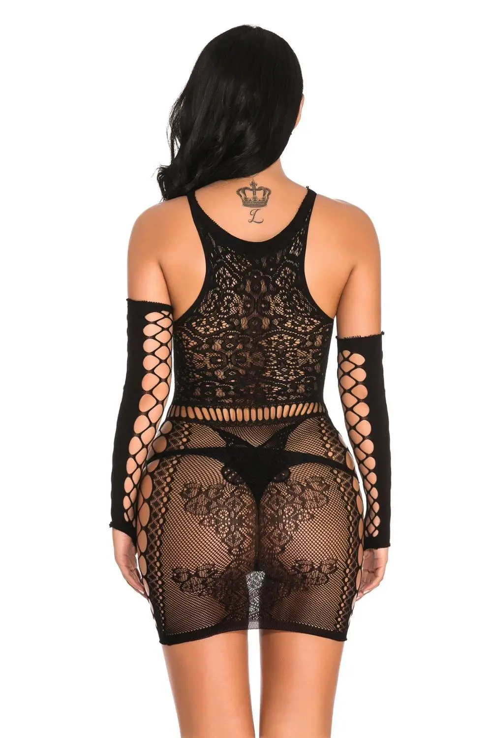 Women Sexy Lingerie Lace Erotic Babydoll Mesh Bodystocking Hollow Fishnet Stockings Backless Teddy Dresses Sex Costume