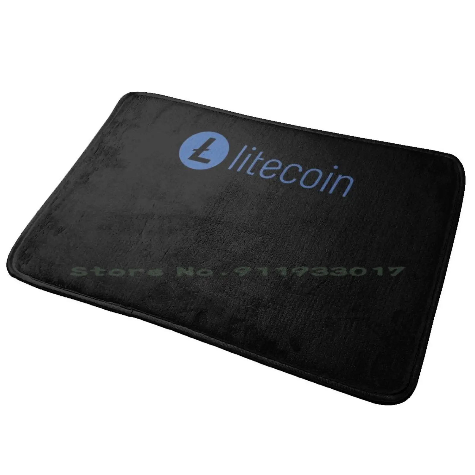 Litecoin Ltc Crypto Cryptocurrency Blockchain Coin Logo Entrance Door Mat Bath Mat Rug Movie Horror Movie Umbrella Corporation