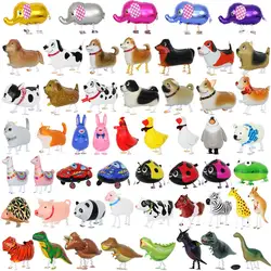 10pcs/lot Mix Walking Animal HELIUM Balloon Cute Dog Panda Dinosaur Tiger Pet air Balloon for Birthday Party Decoration Kids Toy