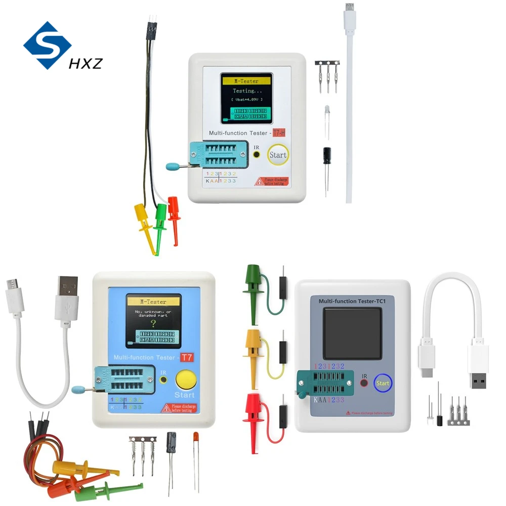 

TC-T7-H LCR-T7 LCR-TC1 Transistor Tester Multimeter lcr Meter For Diode Triode MOS/PNP/NPN Capacitor Resistor Transistor LCD