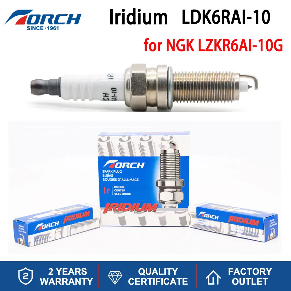 

4-8PCS Iridium Spark Plugs TORCH LDK6RAI-10 Replace for LZKR6AI-10G LZKR6AGP-E LZKR6B-10E LZKR6B10E 1885510060 1885510061