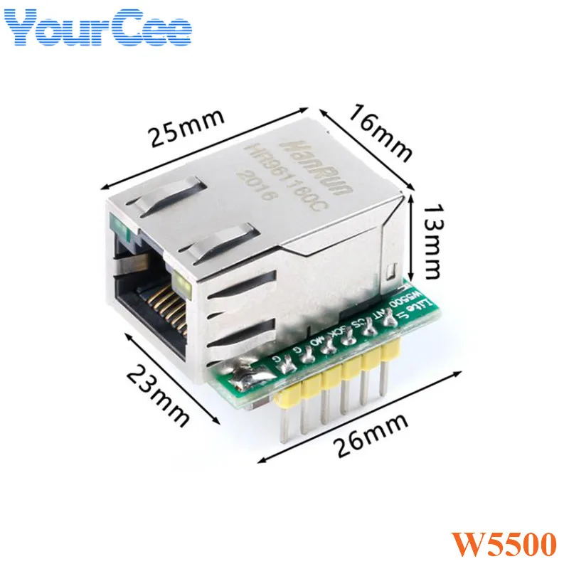 USR-ES1 W5500 SPI to LAN Ethernet Converter Board Module TCP IP 51 STM32 Microcontroller WIZ820io RC5 For Arduino