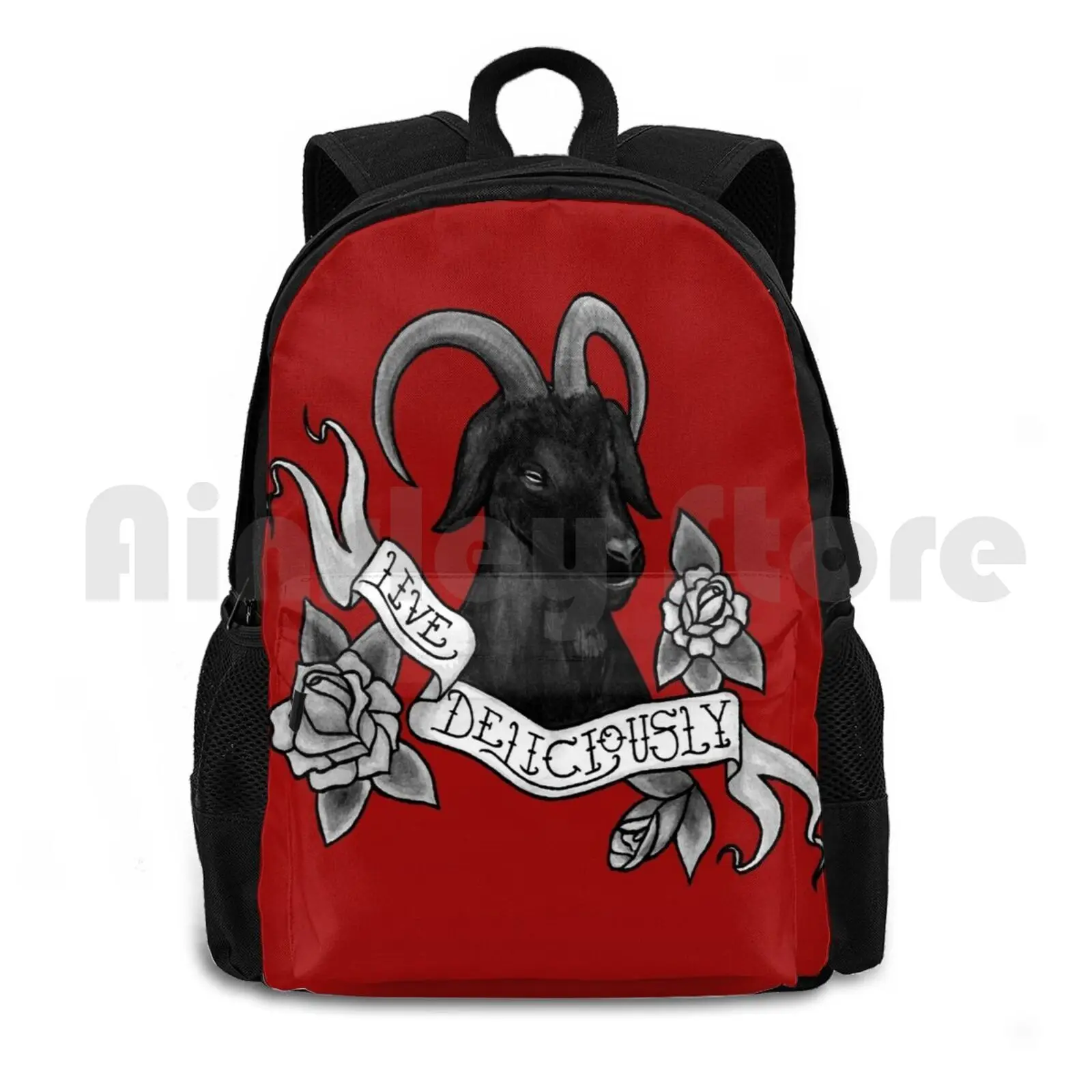 

Live Deliciously Black Phillip Outdoor Hiking Backpack Waterproof Camping Travel Black Phillip Live Deliciously The Vvitch The