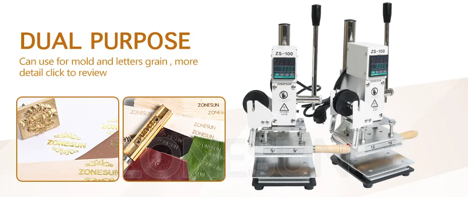 ZONESUN Hot Foil Stamping Machine Plate Working Board for Embossing Machine Embosser Stamp Shoes Leather Handbag