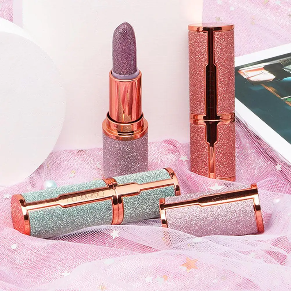 Starry Sky Lipstick Non-Stick Cup Does Fade Color Temperature Change Girl Moisturizing Flash Film Color Changing Lipstick