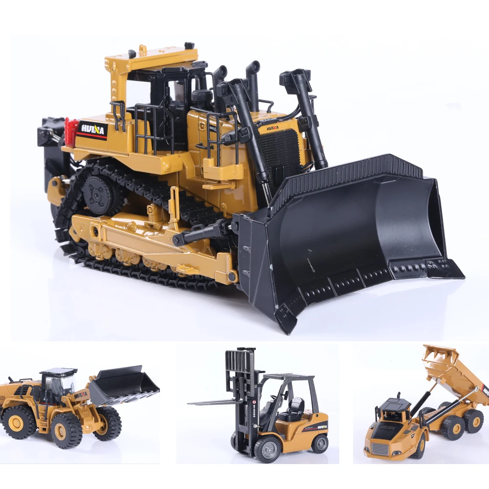 

HUINA 1:50 Diecast Model Alloy simulation vehicle Car Die-Cast Dump Truck Bulldozer Wheel Loader Excavator kids toy collectables