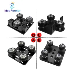 1 Set 3D Printer Onderdelen Openbuilds V Gantry Plaat Set Speciale Dia Plaat Katrol Voor 2020/2040 V-Slot Aluminium profielen Wielen.