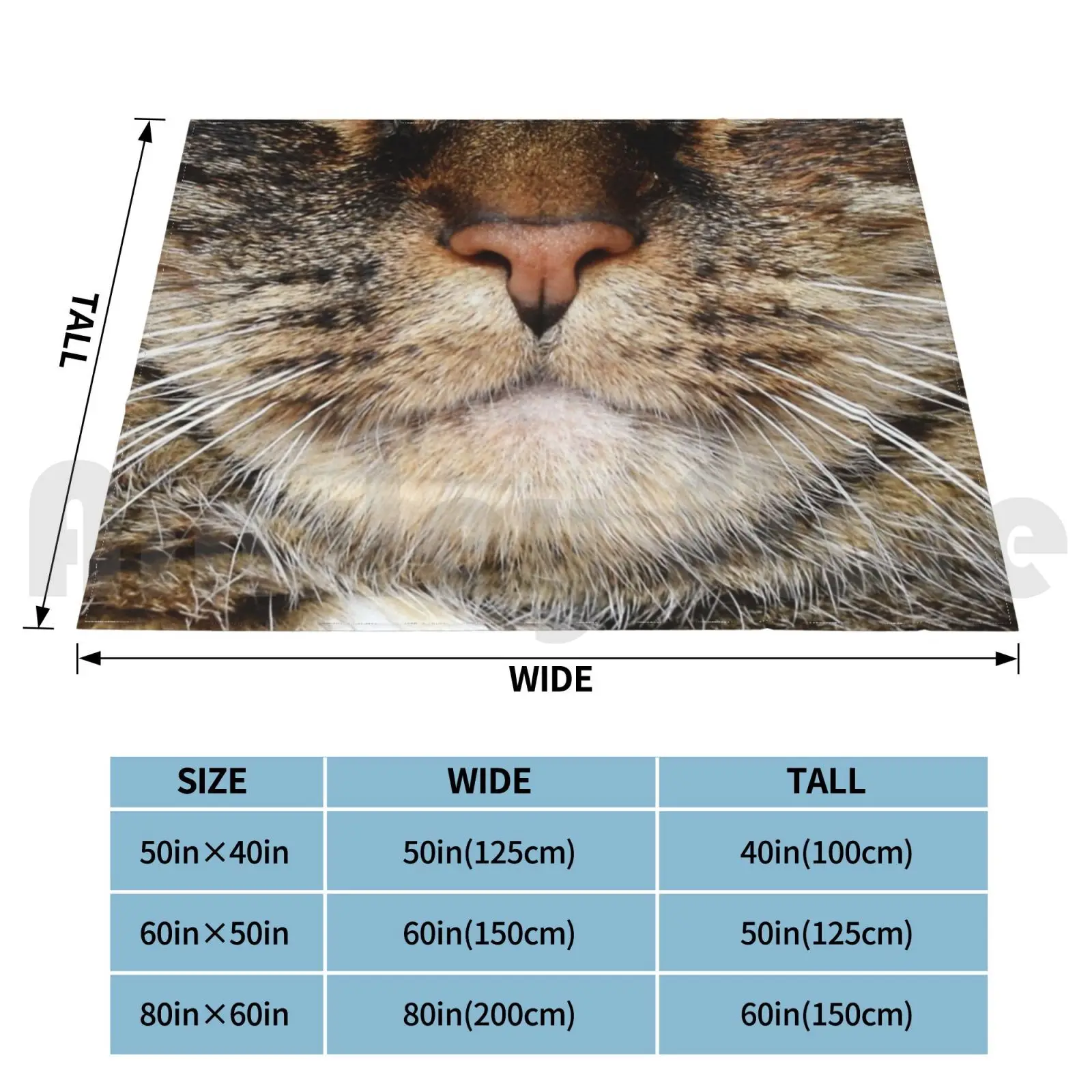 Cat Blanket Fashion Custom Cat Nose Whiskers Fur