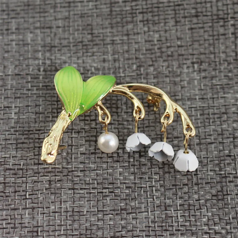 Broche Florale en Émail Blanc pour Cuir oral elu, Broche Muguet, Fournitures de Bijoux pour Femme, Nouveauté