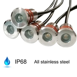 Mini LED Deck Light IP67 Waterproof Stainless Steel Recessed Stair Underground Bulb Lamp LED Floor Light Wall spotlight DC12V