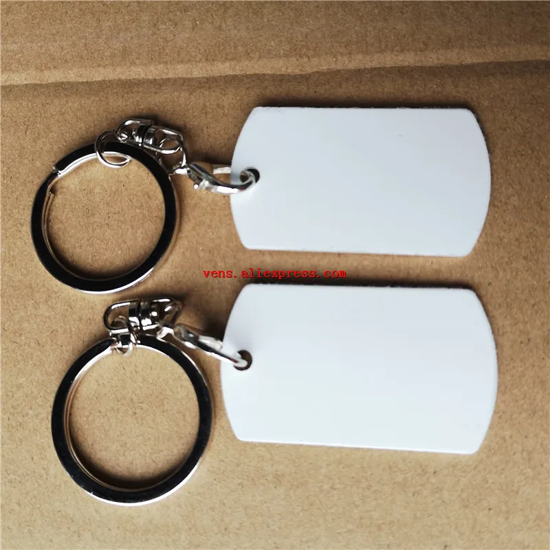 sublimation aluminum keychains hot transfer printing blank diy custom consumables keyring two sides printed 20pieces/lot