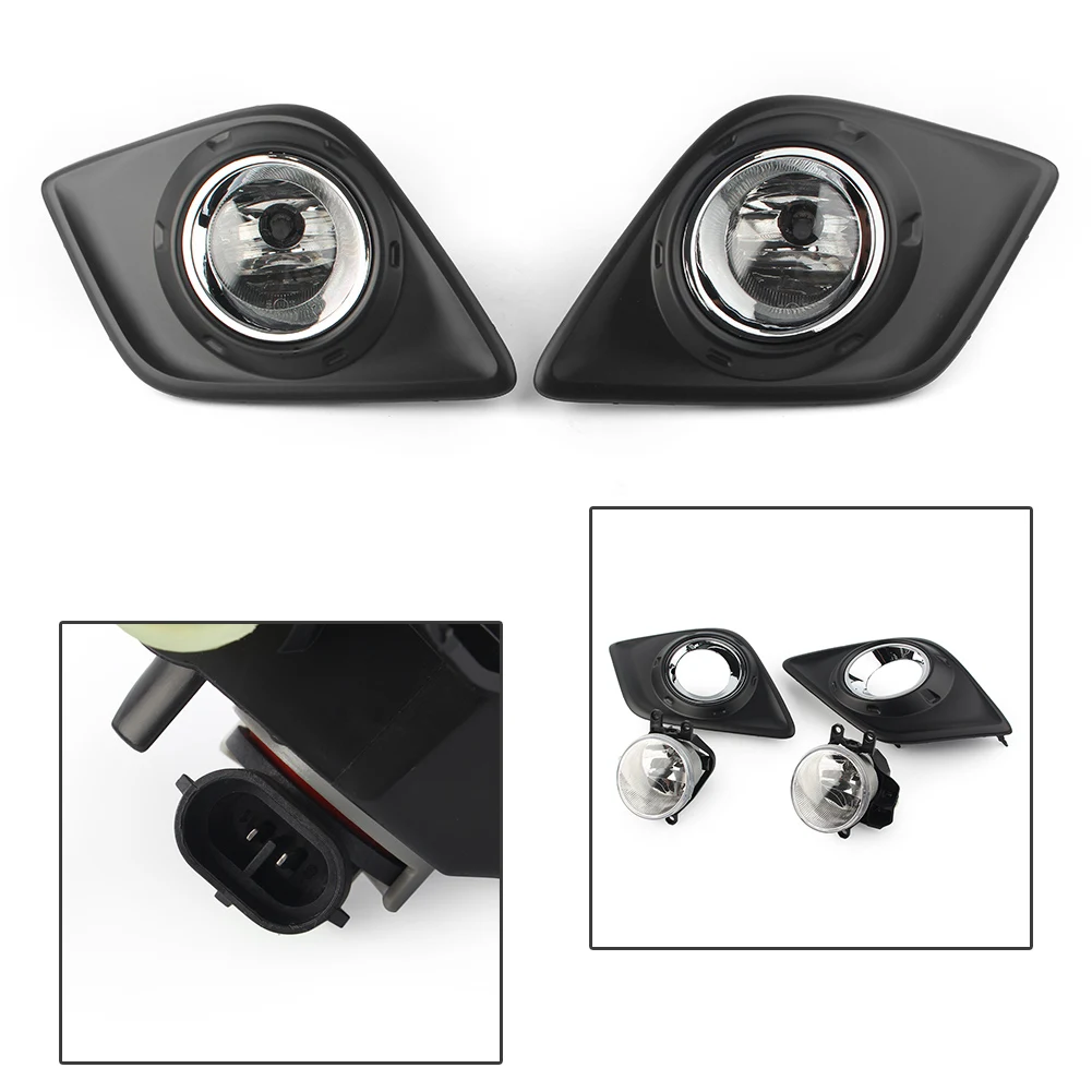 2pcs Car Front Fog Light Complete Lamps Kits w/ Frame For Toyota Hilux Revo Pickup 2015 2016 2017 Left/Right with Cables