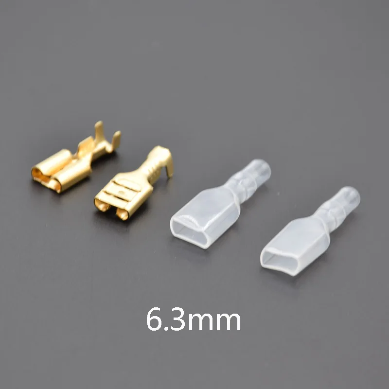 100pcs/50pcs 2.8/4.8/6.3mm  Spade Crimp Terminals Electrical Insulating Sleeve Wire Connector for 22-16 AWG 0.5mm2-1.5mm2