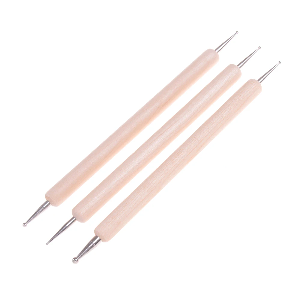 3Pcs Embossing Pattern Clay Sculpting Modeling Making Pottery Ceramic Tools Ball Styluses Tool For Polymer Clay Tool Kit