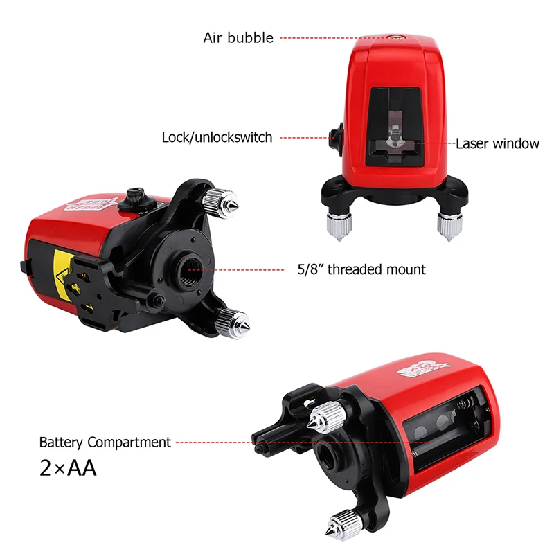 3D Self-Leveling Red Green Laser Level 360 Rotary Distance Meter Cross Line Laser Level as Construction Tools Mini Levels