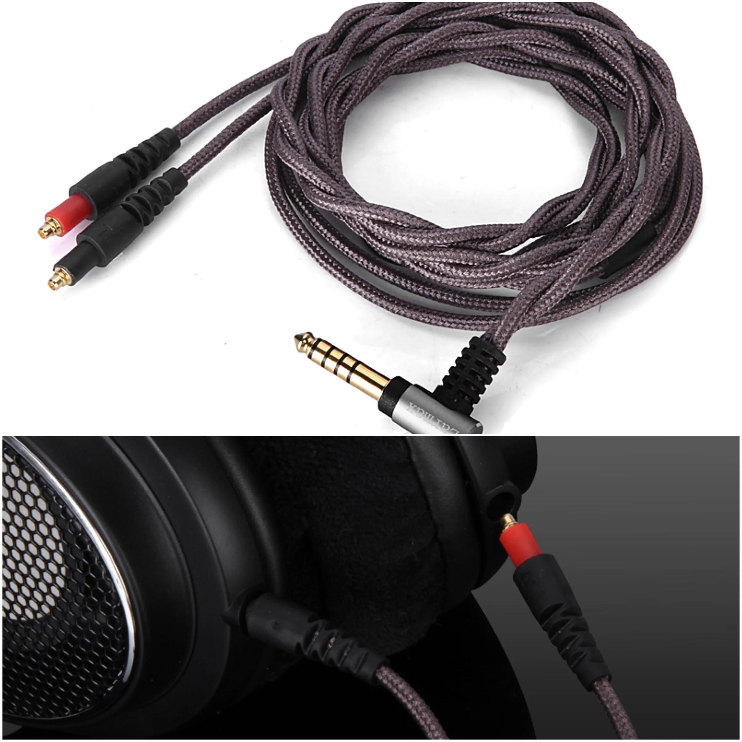 

4.4mm Plugs Upgrade BALANCED Audio Cable For Shure SRH1440 SRH1840 SRH1540 Headphones Hifi Wire Line OCC