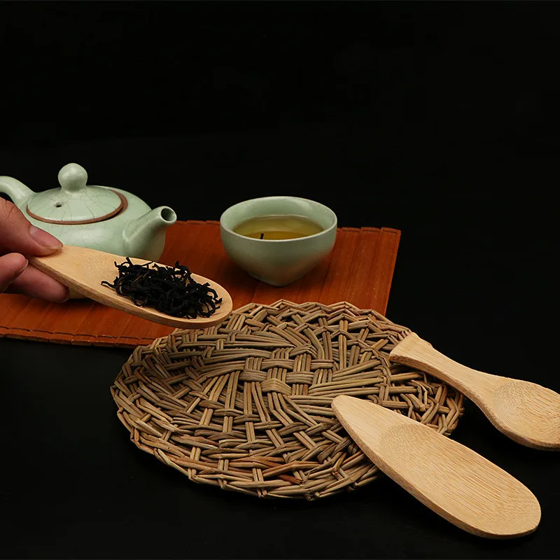5pcs Creative Natural Bamboo Spoon Tea Scoops Mini Short Handle Tea Spoon